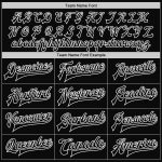 Custom Black and White Varsity Letterman Bomber Jacket Full-Snap Style Personalized Black White Bomber Full-Snap Varsity