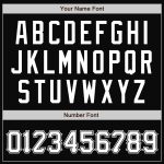 Personalized Black and White Varsity Letterman Bomber Jacket - Full-Snap Two Tone Style Personalized Black White Bomber Full-Snap