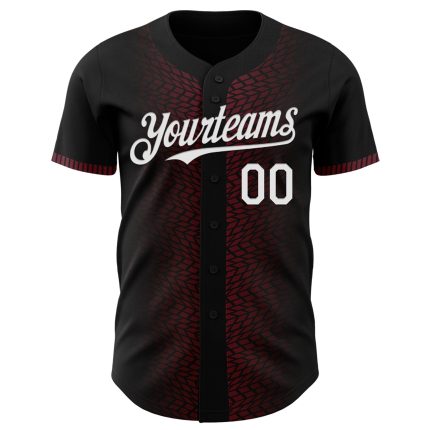 Personalized 3D Geometric Shapes Baseball Jersey Black White Burgundy Personalized Black White-Burgundy 3D Geometric Shapes