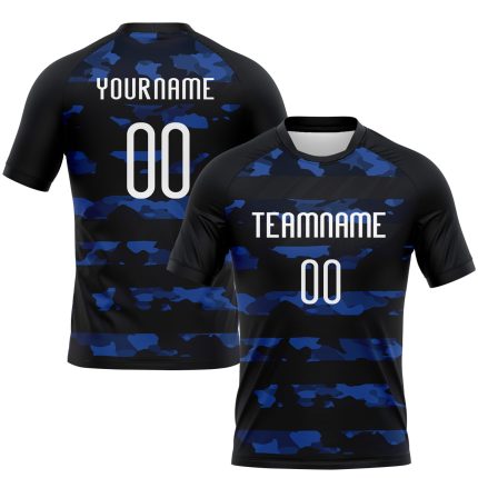 Personalized Black White Camo Volleyball Jersey Uniform - Custom Shape Sublimation Design Personalized Black White Camo Shape
