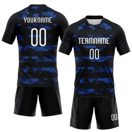 Personalized Black White Camo Volleyball Jersey Uniform - Custom Shape Sublimation Design Personalized Black White Camo Shape