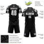 Personalized Black White Camo Soccer Jersey Uniform - Custom Sublimation Design Personalized Black White-Camo Sublimation