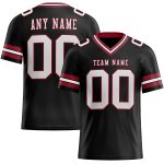 Personalized Black White Cardinal Mesh Football Jersey Authentic Design Personalized Black White-Cardinal Mesh Authentic