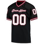 Custom Name and Number Black White Cardinal Mesh Football Jersey - Authentic Throwback Team Design Personalized Black White-Cardinal