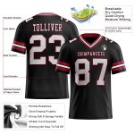 Personalized Black and White Cardinal Mesh Football Jersey for Men and Women Personalized Black White-Cardinal Mesh Football