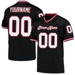 Personalized Black White Cardinal Football Jersey - Mesh Throwback Style Personalized Black White-Cardinal Mesh Throwback