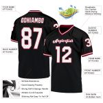 Personalized Black White Cardinal Football Jersey - Mesh Throwback Style Personalized Black White-Cardinal Mesh Throwback