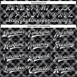 Custom Name and Number Varsity Letterman Jacket, Personalized Black White Check 3D Pattern Bomber Full-Snap Design Personalized