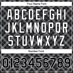 Custom Name and Number Varsity Letterman Jacket, Personalized Black White Check 3D Pattern Bomber Full-Snap Design Personalized