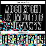 Custom Colorful Geometric Triangle Soccer Jersey - Black and White Sublimation Uniform Personalized Black White Colorful