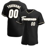 Custom Black White-Cream Baseball Jersey with Personalized Name & Number - Authentic Team Apparel Personalized Black White-Cream