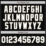 Personalized Varsity Letterman Jacket Black White-Cream Full-Snap Bomber Personalized Black White-Cream Bomber Full-Snap
