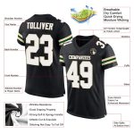 Personalized Black White Cream Football Jersey - Custom Mesh Sport Jersey Personalized Black White-Cream Mesh Football Jersey