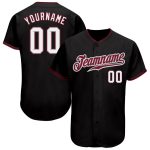 Personalized Black White Crimson Baseball Jersey for Men and Women Personalized Black White-Crimson Baseball Jersey 2