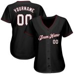 Personalized Baseball Jersey - Black White and Crimson Design for Custom Sports Wear Personalized Black White-Crimson Baseball