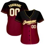 Custom Black White Crimson Fade Fashion Baseball Jersey Personalized Black White-Crimson Fade Fashion Baseball Jersey