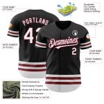 Personalized Black White Crimson Line Jersey for Baseball Fans - Custom Team Apparel Personalized Black White-Crimson Line