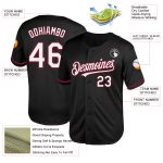 Custom Black White Crimson Mesh Baseball Jersey - Personalized Throwback Style Personalized Black White-Crimson Mesh Throwback
