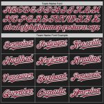 Personalized Black White Crimson Pinstripe Baseball Jersey Fashion Apparel Personalized Black White-Crimson Pinstripe Split