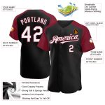 Personalized Black White Crimson Baseball Jersey with Raglan Sleeves Personalized Black White-Crimson Raglan Sleeves Baseball