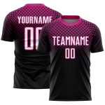 Personalized Halftone Dots Soccer Jersey Black White Deep Pink Uniform Personalized Black White-Deep Pink Halftone Dots Sublimation