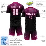 Personalized Halftone Dots Soccer Jersey Black White Deep Pink Uniform Personalized Black White-Deep Pink Halftone Dots Sublimation