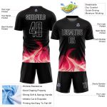 Personalized Black White Flame Soccer Jersey - Custom Sublimation Uniform 2 Personalized Black White Flame Sublimation Soccer