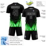 Personalized Soccer Uniform Jersey - Black White Flame Sublimation Design Personalized Black White Flame Sublimation Soccer