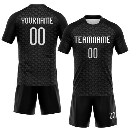 Personalized Sublimation Volleyball Jersey - Black White Geometric Shape Design Uniform Personalized Black White Geometric