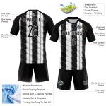 Personalized Geometric Shape Volleyball Jersey - Black and White Sublimation Uniform Personalized Black White Geometric Shape