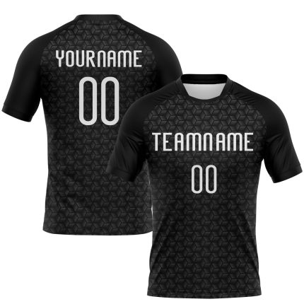 Personalized Sublimation Volleyball Jersey - Black White Geometric Shape Design Uniform Personalized Black White Geometric