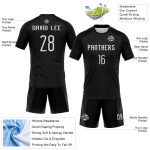 Custom Name Number Personalized Volleyball Uniform Jersey - Black White Geometric Shape Personalized Black White Geometric