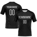 Custom Name Number Personalized Volleyball Uniform Jersey - Black White Geometric Shape Personalized Black White Geometric