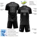 Custom Black and White Geometric Soccer Jersey Uniform - Personalized Sublimation Design 3 Personalized Black White Geometric