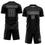 Personalized Geometric Shapes Soccer Jersey Sublimation 5 - Black and White Uniform Personalized Black White Geometric Shapes
