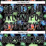 Custom Name Number 3D Pattern Black White Glitter Bloom Varsity Bomber Full-Snap Letterman Jacket Personalized Black White