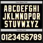 Personalized Black White Gold Baseball Jersey in 3 Colors, Arm Shapes Personalized Black White-Gold 3 Colors Arm Shapes Baseball