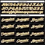 Custom Team Name and Number Baseball Jersey - Personalized Black White Gold Sleeveless Authentic Design Personalized Black