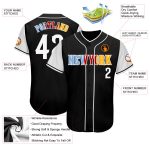 Custom Name Number Baseball Jersey Two Tone Black White Gold Authentic Team Personalized Black White-Gold Authentic Two Tone