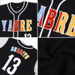 Custom Name Number Baseball Jersey Two Tone Black White Gold Authentic Team Personalized Black White-Gold Authentic Two Tone