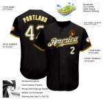 Personalized Black Gold Baseball Jersey for Men Women - Custom Team Sport Apparel Personalized Black White-Gold Baseball