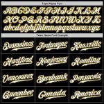 Personalized Black Gold Baseball Jersey for Men Women - Custom Team Sport Apparel Personalized Black White-Gold Baseball