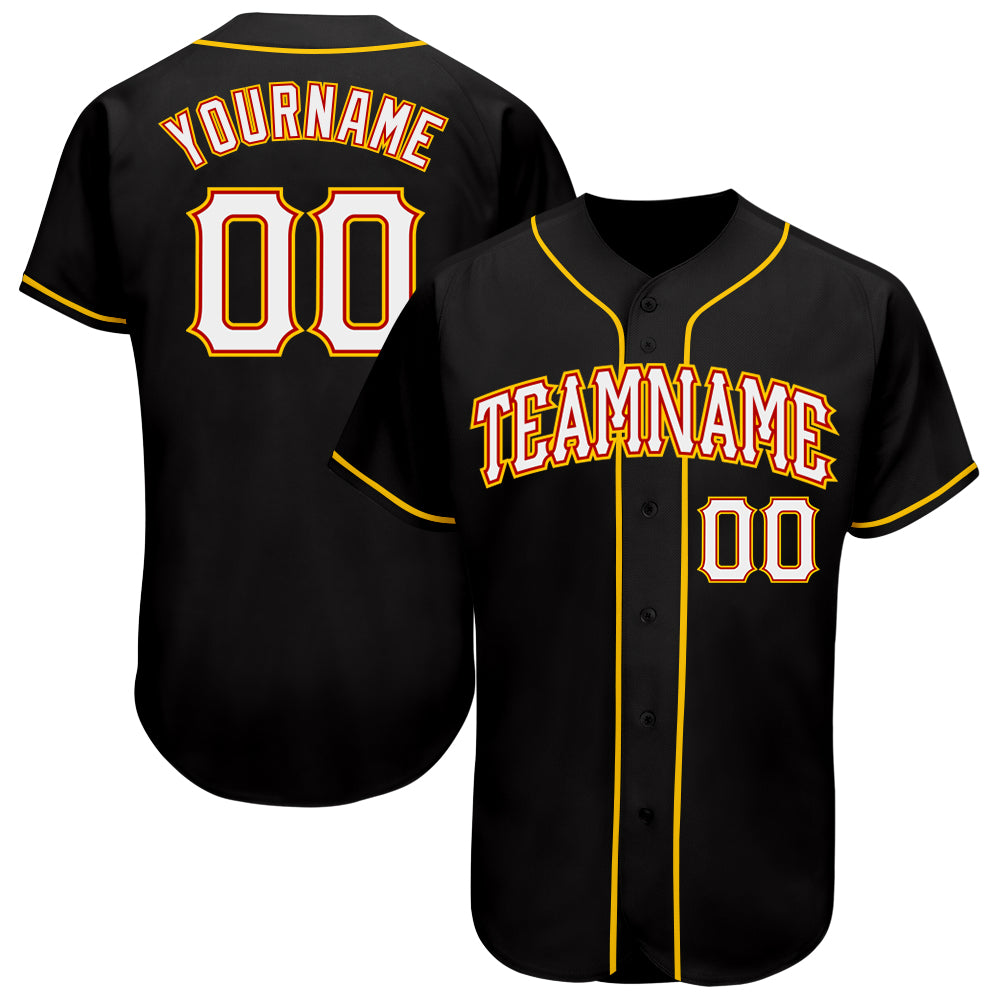 Personalized Black and Gold Baseball Jersey for Men and Women, Custom Name & Number, Comfortable Sportswear Personalized