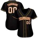 Personalized Black and Gold Baseball Jersey for Men and Women, Custom Name & Number, Comfortable Sportswear Personalized