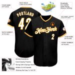 Personalized Black White Gold Baseball Jersey for Men and Women - Custom Team Apparel Personalized Black White-Gold Baseball