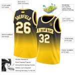 Personalized Basketball Jersey in Black White Gold Fade Design Personalized Black White-Gold Fade Fashion Basketball Jersey