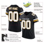 Personalized Authentic Football Jersey in Black White and Gold Mesh Personalized Black White-Gold Mesh Authentic Football