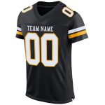 Personalized Authentic Football Jersey in Black White and Gold Mesh Personalized Black White-Gold Mesh Authentic Football