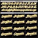 Custom Name Number Authentic Throwback Baseball Jersey Black White Gold Mesh Personalized Team Design Personalized Black