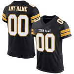 Custom Black White Gold Mesh Football Jersey - Personalized Sports Apparel Personalized Black White-Gold Mesh Football Jersey